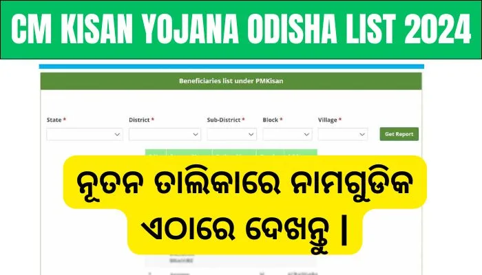 CM Kisan Yojana Odisha List 2024-25