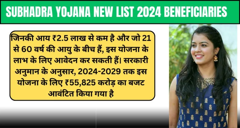 Subhadra Yojana New List 2024 Beneficiaries