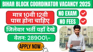 Bihar Block Coordinator Vacancy 2025