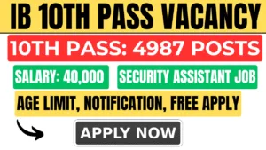 IB 10th Pass Vacancy 2025