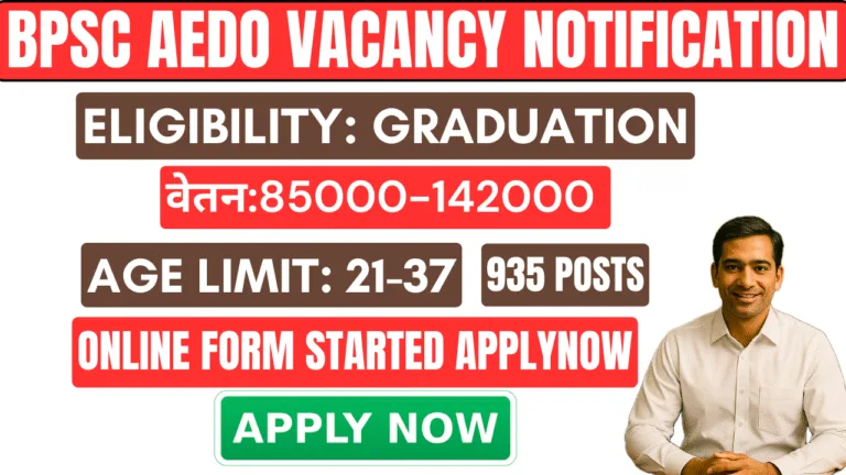 BPSC Aedo Vacancy Notification Syllabus Salary Online Apply
