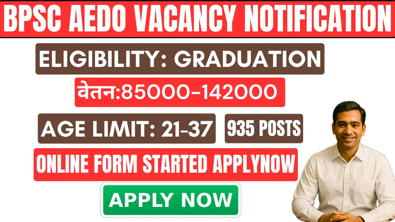 BPSC Aedo Vacancy Notification Syllabus Salary Online Apply