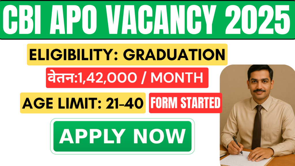 CBI Apo Vacancy 2025 Syllabus Salary Qualification