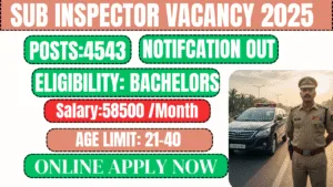 Sub Inspector Vacancy 2025 Salary Eligibility Age Limit Online APPLY