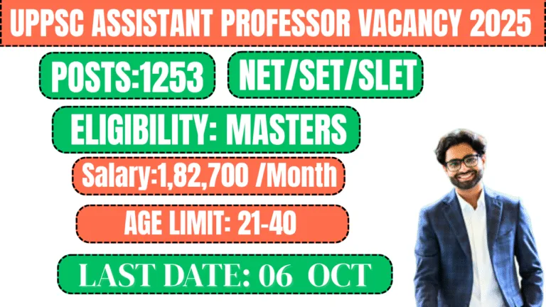 uppsc assistant professor vacancy 2025