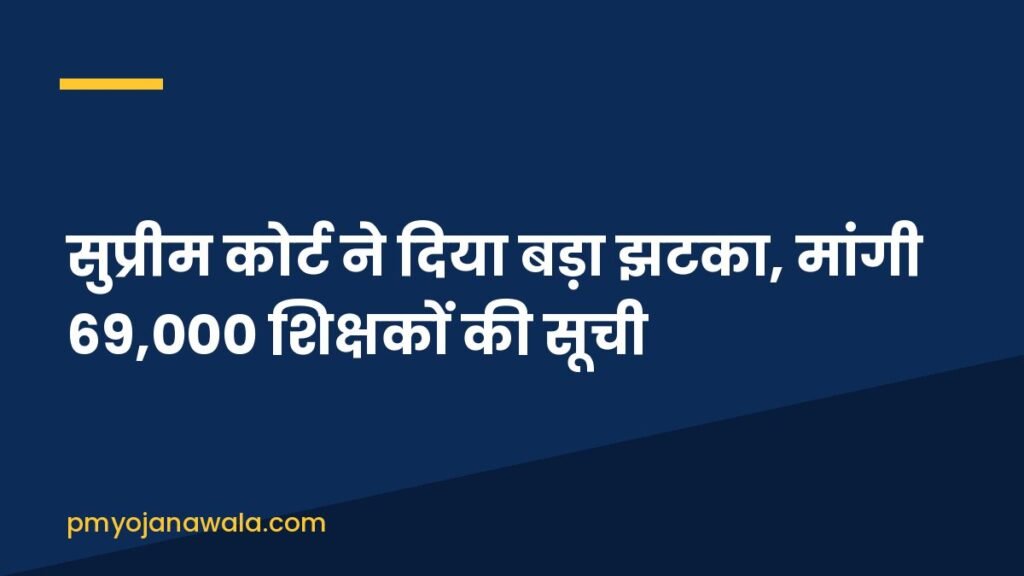 सुप्रीम कोर्ट ने दिया बड़ा झटका, मांगी 69,000 शिक्षकों की सूची