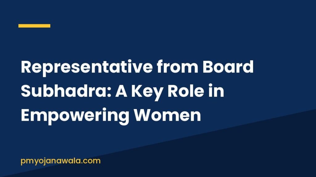 Representative from Board Subhadra: A Key Role in Empowering Women