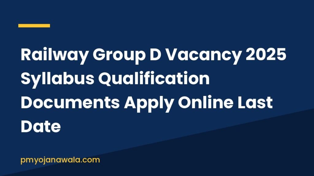 Railway Group D Vacancy 2025 Syllabus Qualification Documents Apply Online Last Date
