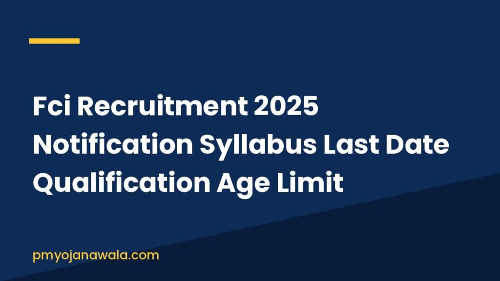 Fci Recruitment 2025 Notification Syllabus Last Date Qualification Age Limit