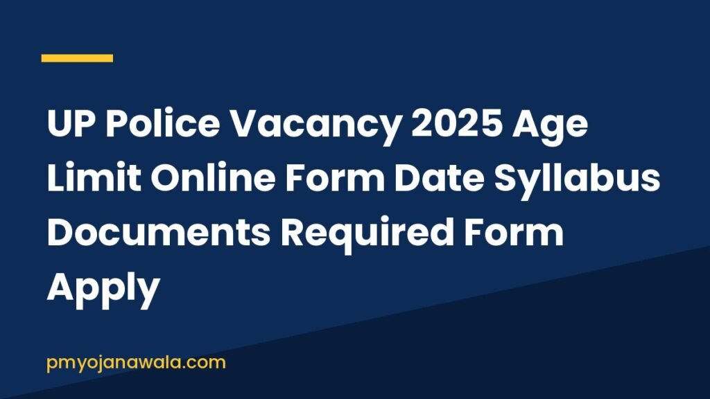 UP Police Vacancy 2025 Age Limit Online Form Date Syllabus Documents Required Form Apply