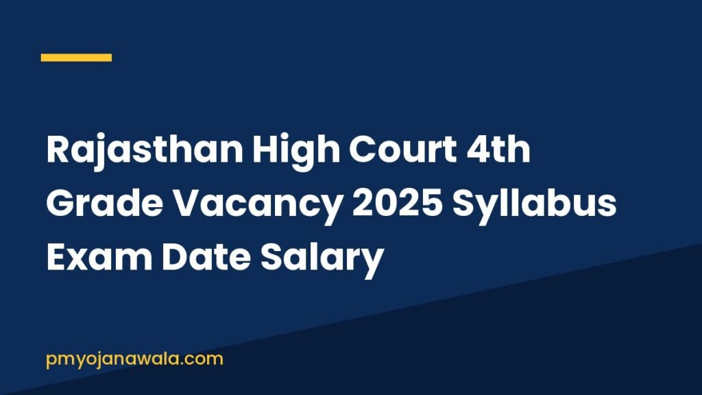 Rajasthan High Court 4th Grade Vacancy 2025 Syllabus Exam Date Salary