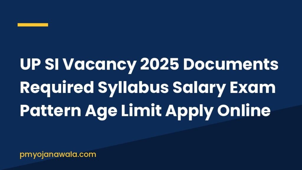 UP SI Vacancy 2025 Documents Required Syllabus Salary Exam Pattern Age Limit Apply Online