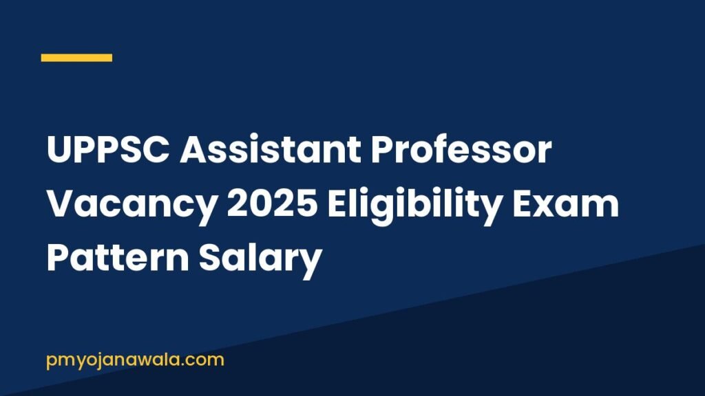 UPPSC Assistant Professor Vacancy 2025 Eligibility Exam Pattern Salary